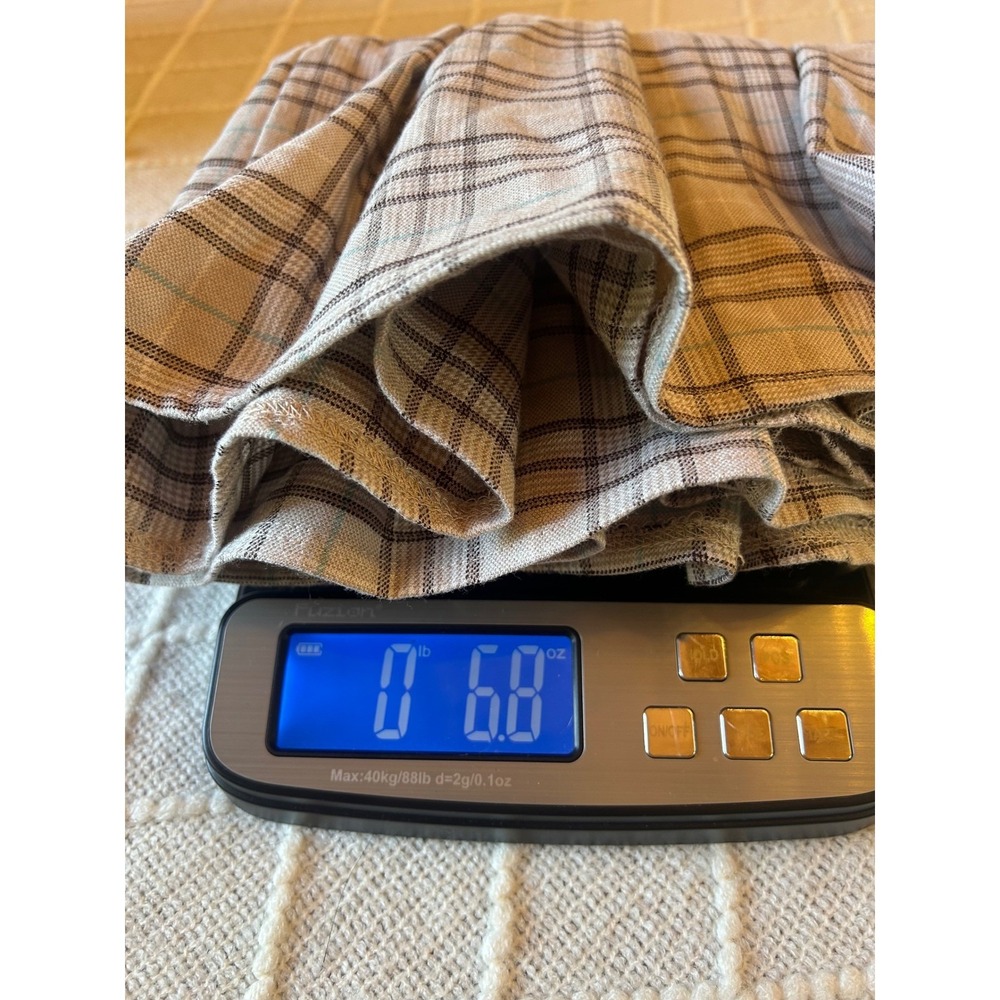 Windsor Plaid Pleated Mini Skirt Beige Blue Brown Women M Academia Preppy Y2K - Picture 5 of 7
